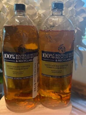 L'OCCITANE Verbena Liquid Soap Refill lot of 2 (16.9 fl oz) each NEW